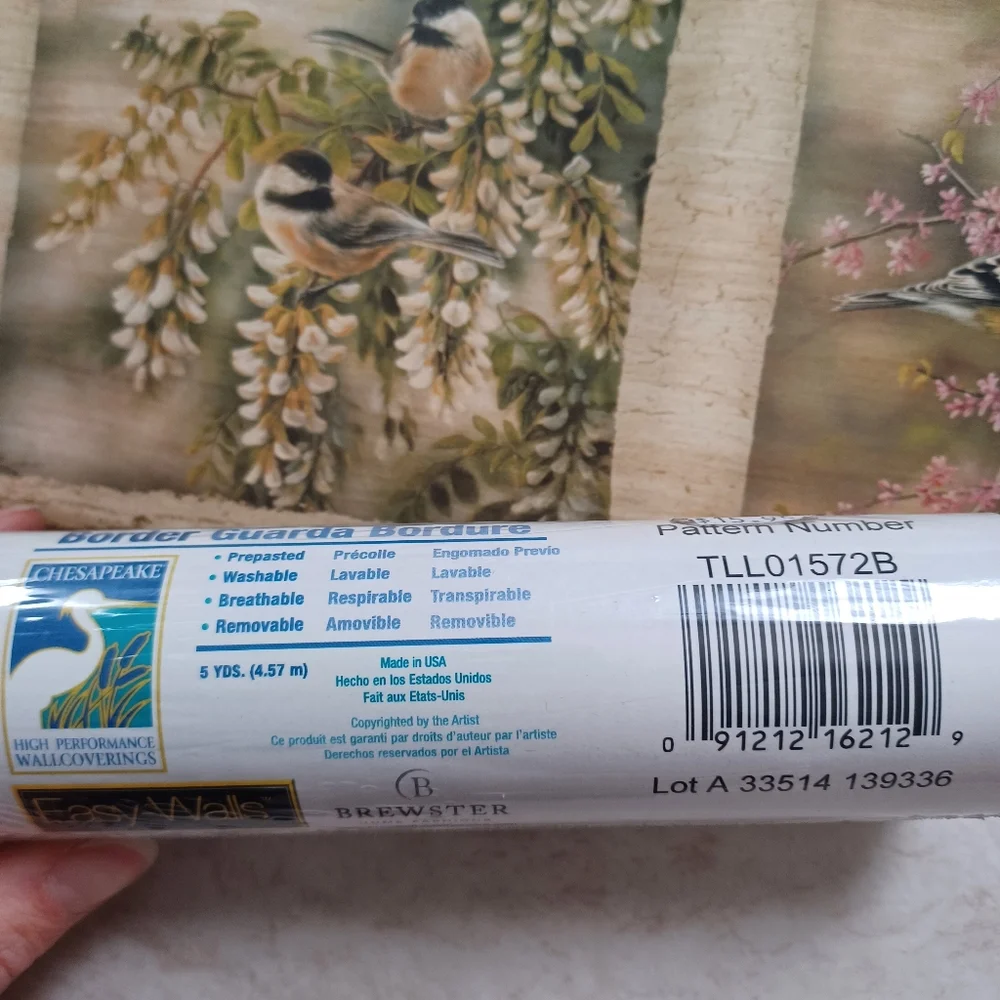 Wallpaper Border Songbirds and Flowers